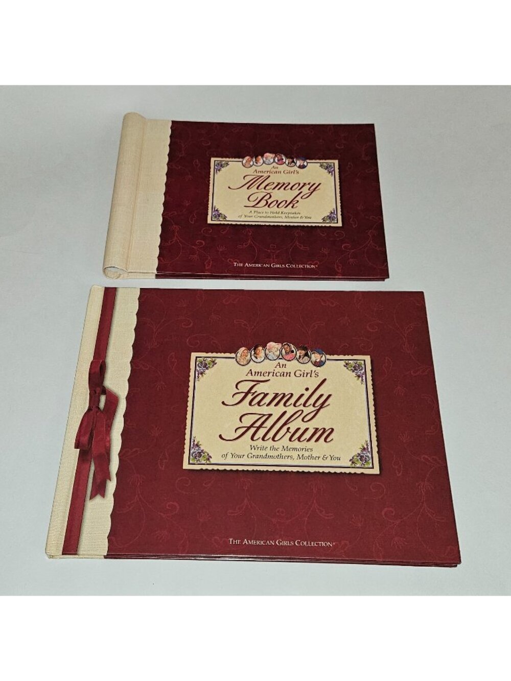 2 American Girl Hardcover Book Lot Family Album Memory Book Lot BLANK NEVER USED